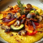 Creamy Pumpkin Polenta with Roasted Veggies Delight First Image