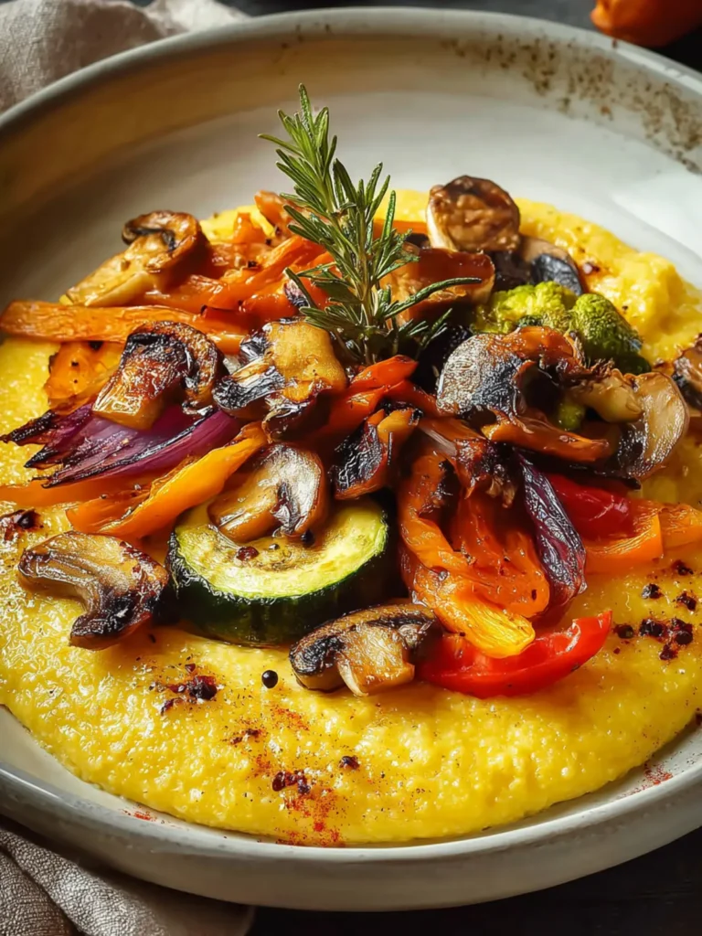 Creamy Pumpkin Polenta with Roasted Veggies Delight First Image