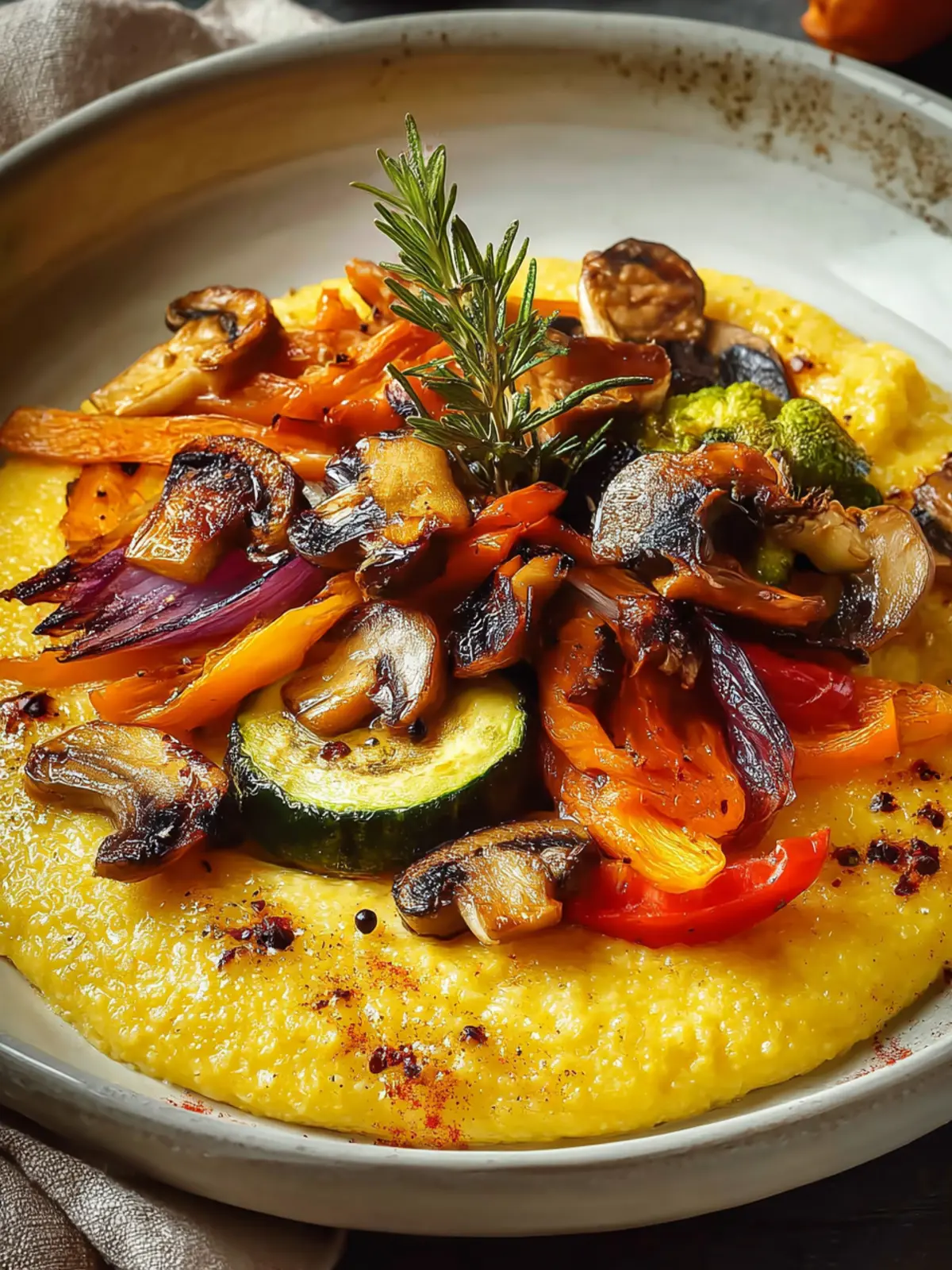 Creamy Pumpkin Polenta with Roasted Veggies Delight First Image