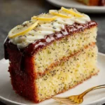 Lemon Poppy Seed Cake with Lavender Chocolate Ganache First Image