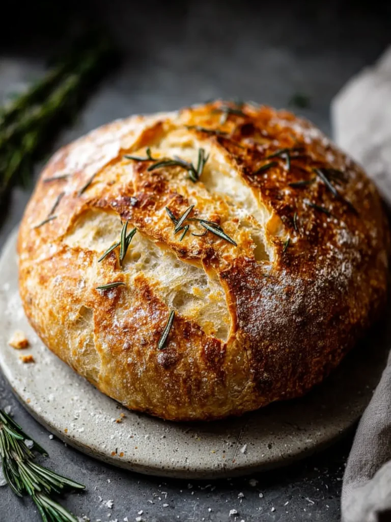Easy No-Knead Rosemary Sea Salt Bread: A Foolproof Artisan Loaf Anyone Can Bake at Home First Image
