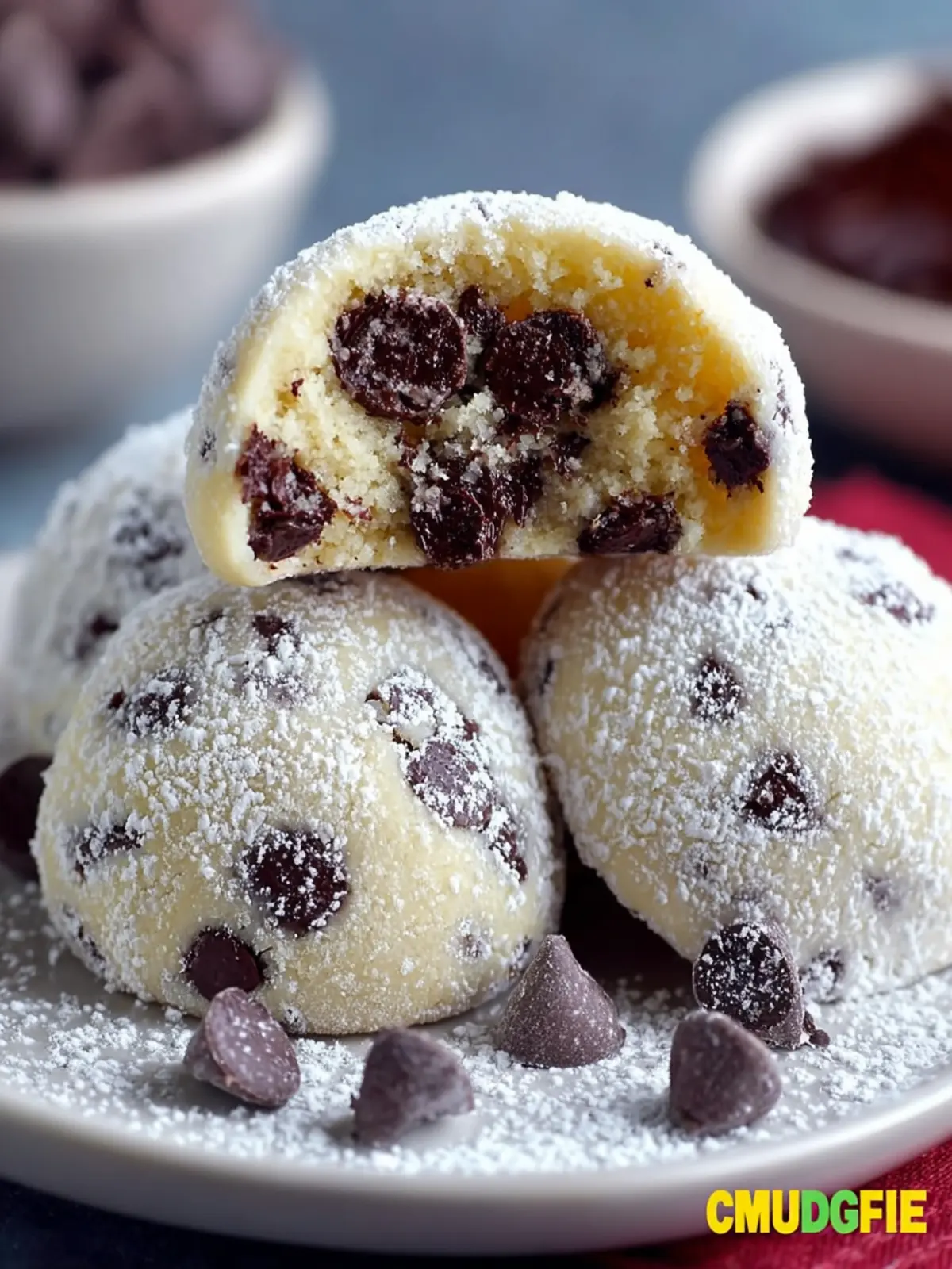 Chocolate Chip Snowball Cookies First Image