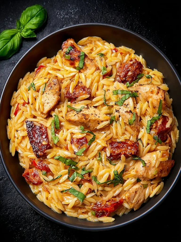 Irresistible Creamy Chicken Chorizo Orzo Recipe Delight First Image