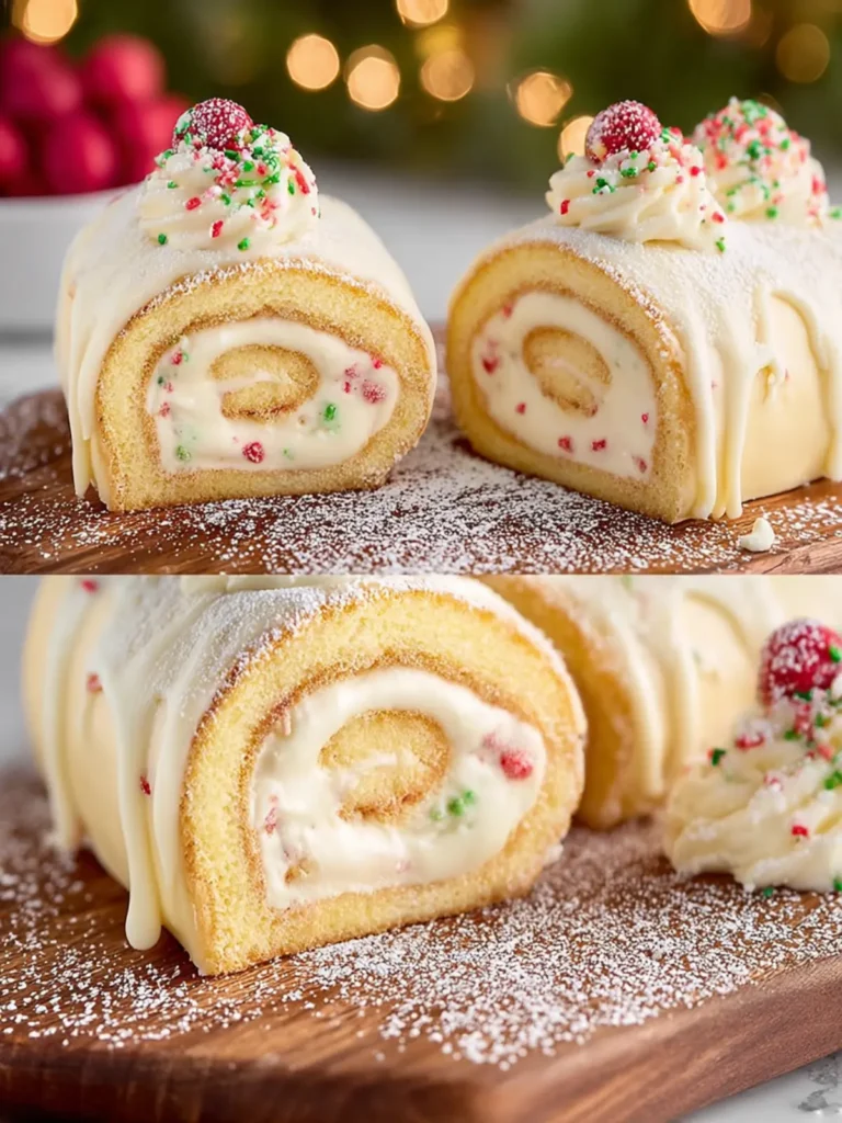 Easy Vanilla Ninja Creami Recipes: Christmas Vanilla Roll Cake First Image