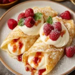 Yuzu Crepes with Raspberries First Image