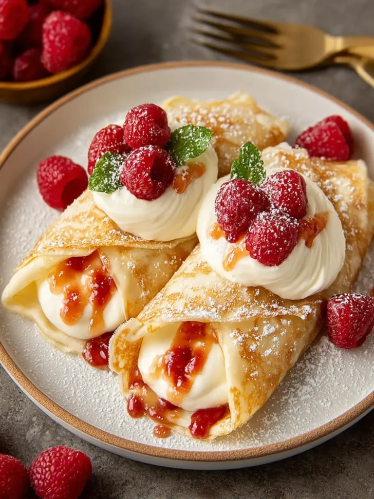 Yuzu Crepes with Raspberries First Image