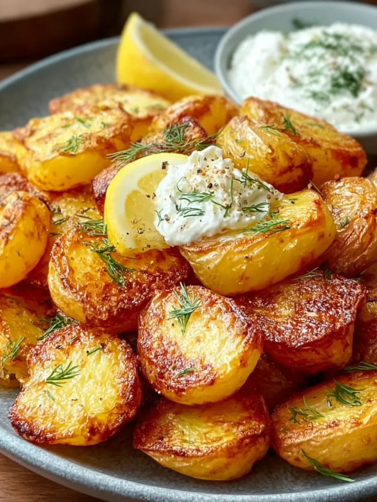 Crispy Lemon Potatoes with Dill Whipped Ricotta Recipe First Image