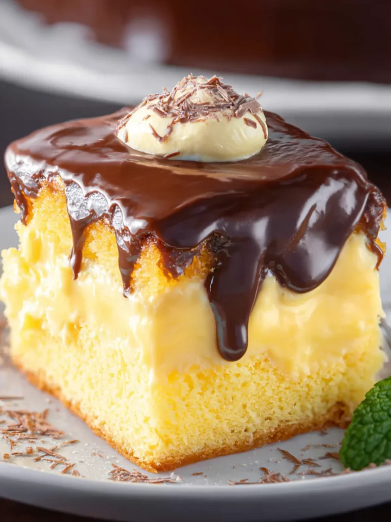 Boston Cream Poke Cake First Image