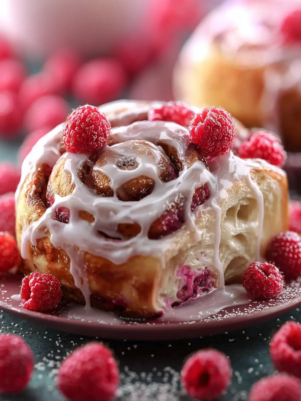 Raspberry Cinnamon Rolls First Image