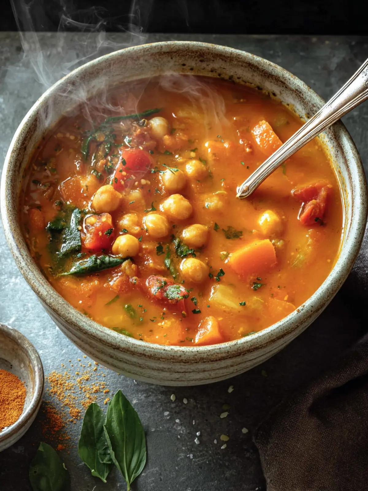 Smoky Mediterranean Chickpea Soup with Tomato, Simple First Image