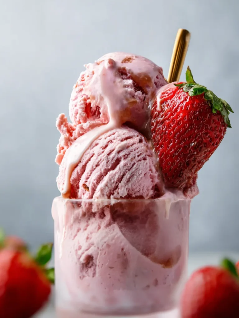 Healthy Strawberry Cottage Cheese Ice Cream Recipe First Image