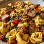 Savory Crockpot Cheese Tortellini and Sausage Delight First Image