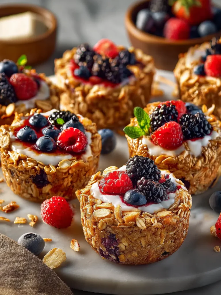 Baked Oatmeal Cups with Greek Yogurt First Image