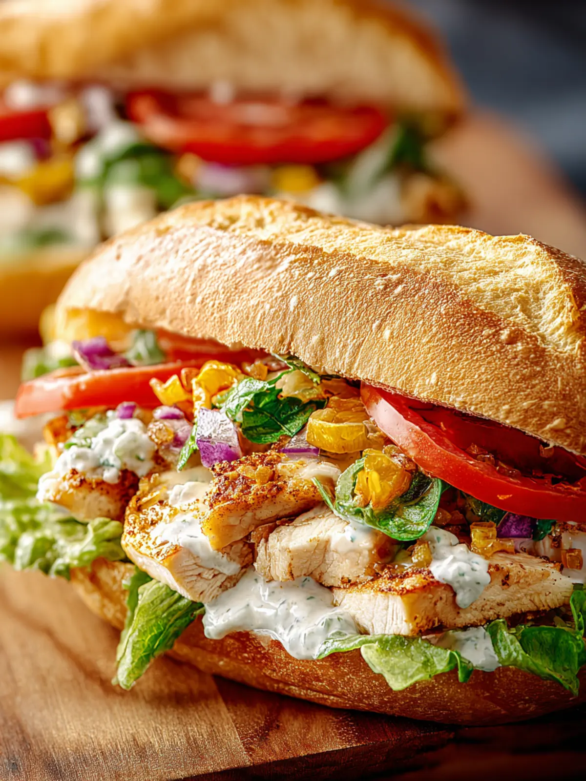 Delicious Chopped Chicken Ranch Sandwich First Image