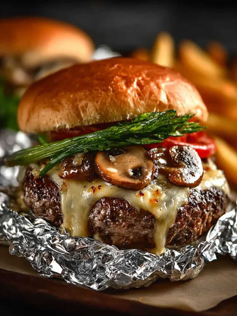 Mushroom Swiss Burger Foil Packets Recipe First Image