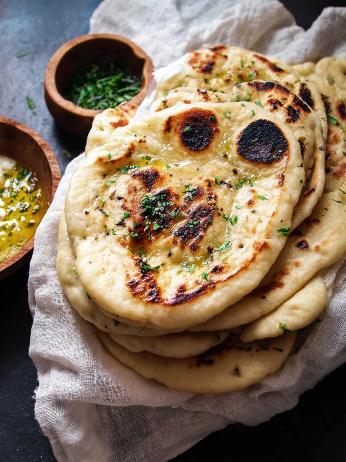 2 Ingredient Dough Garlic Naan (No Yeast) First Image