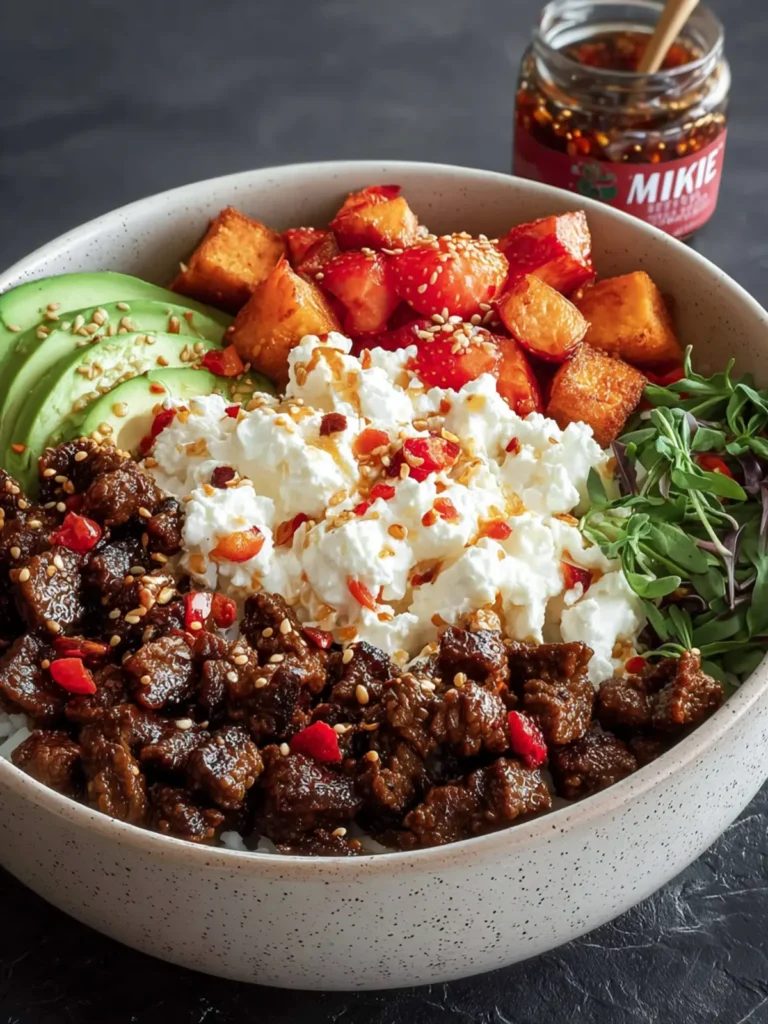 Hot Honey Beef Bowl w/Cottage Cheese (TikTok Recipe) First Image