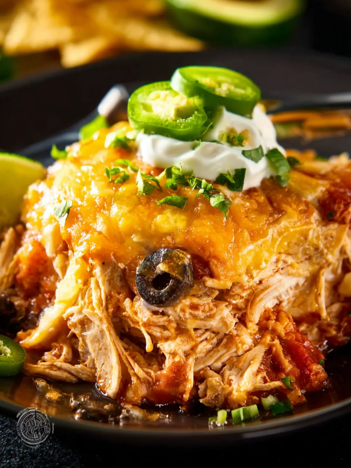 Slow Cooker Chicken Enchilada Casserole First Image