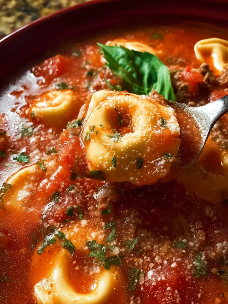 beefy tomato tortellini soup First Image