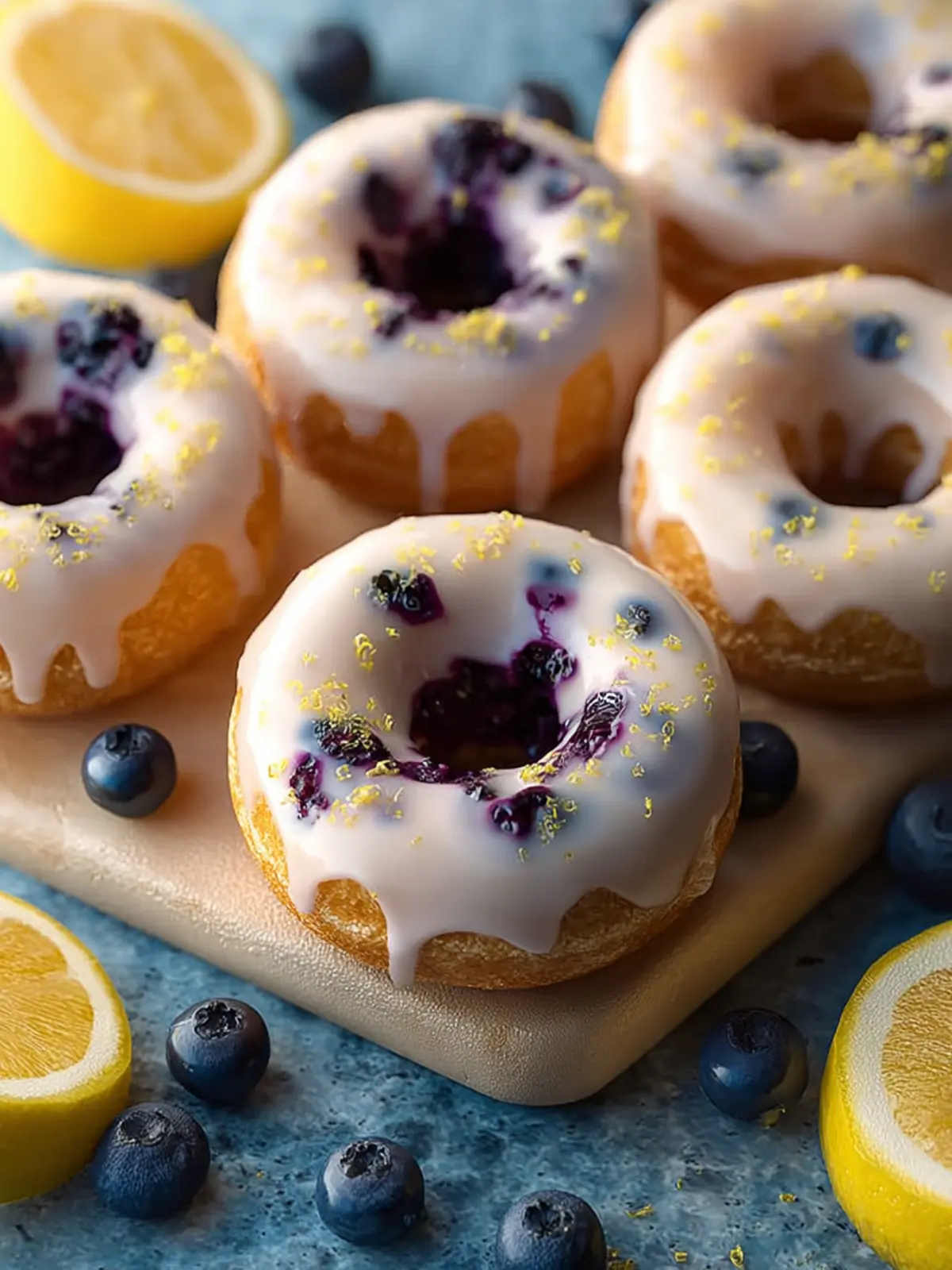 Baked Lemon Blueberry Donuts First Image