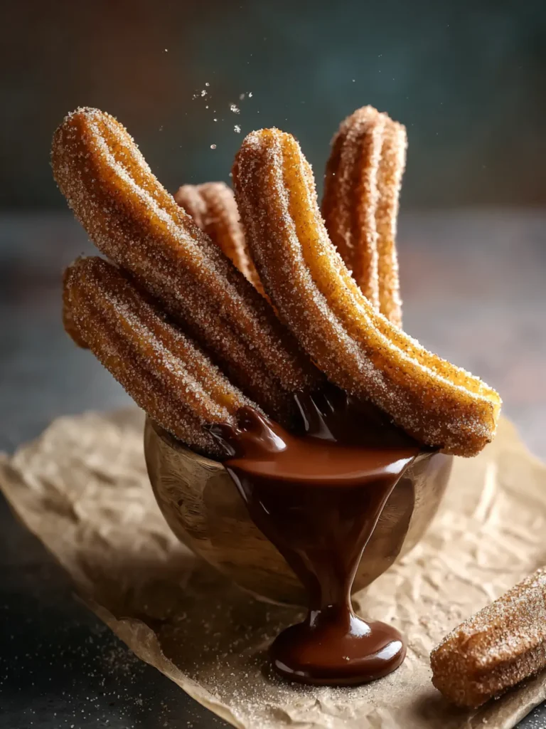Easy Homemade Churros with Chocolate Sauce First Image