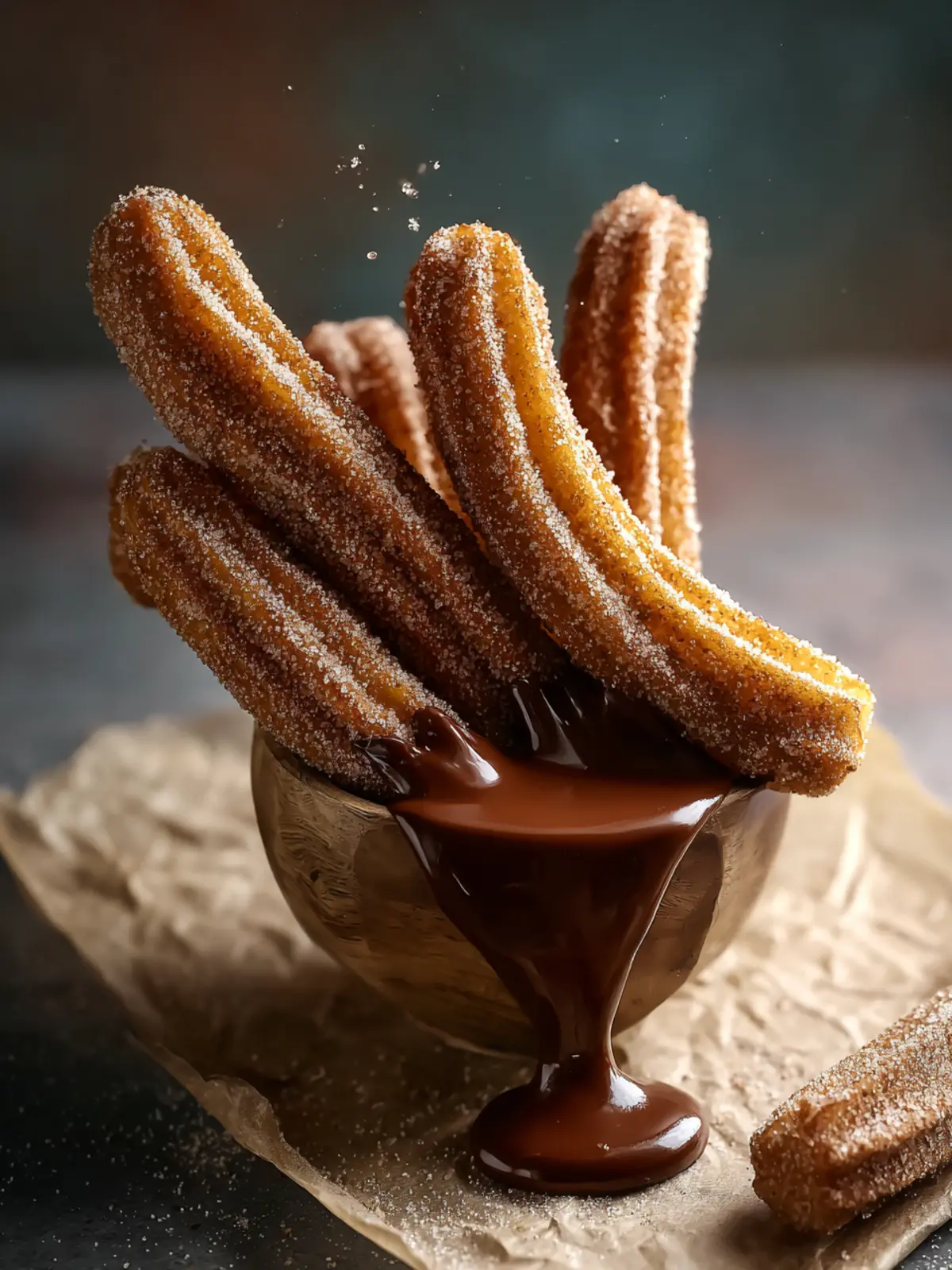 Easy Homemade Churros with Chocolate Sauce First Image