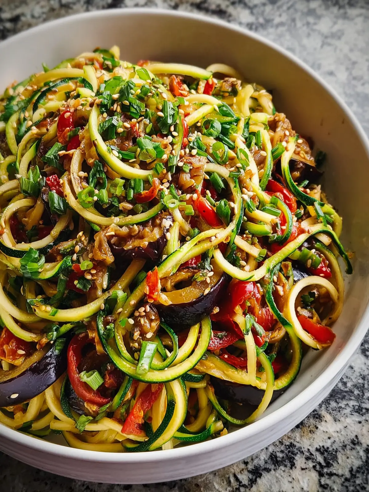 Eggplant Zucchini Noodle Salad: Bright and Crunchy Delight First Image