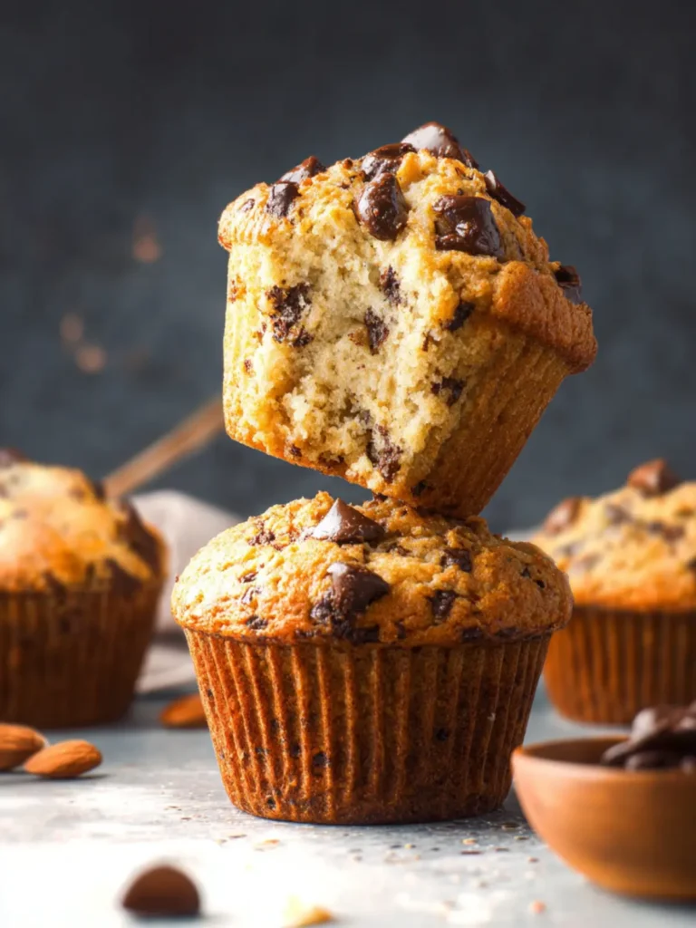 almond flour chocolate chip muffins First Image