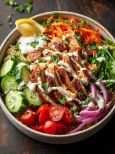 homemade chicken shawarma bowl First Image