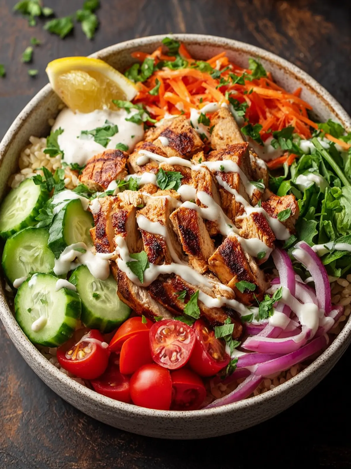homemade chicken shawarma bowl First Image