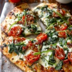Garlic Roasted Tomato and Spinach Flatbread First Image