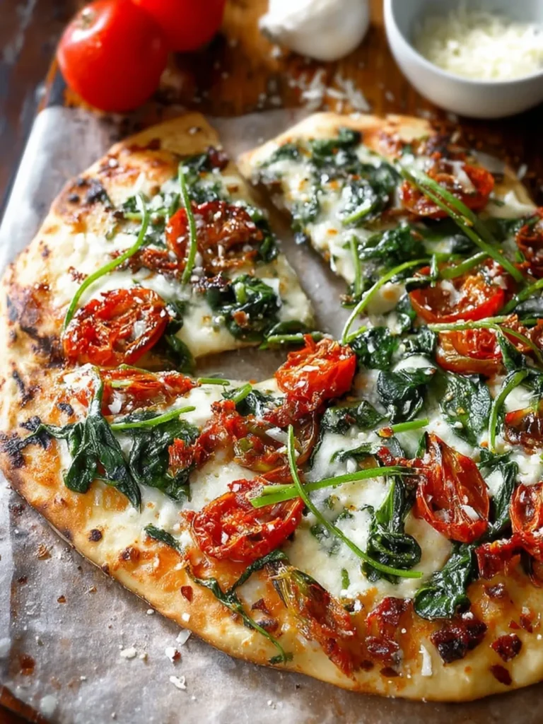 Garlic Roasted Tomato and Spinach Flatbread First Image
