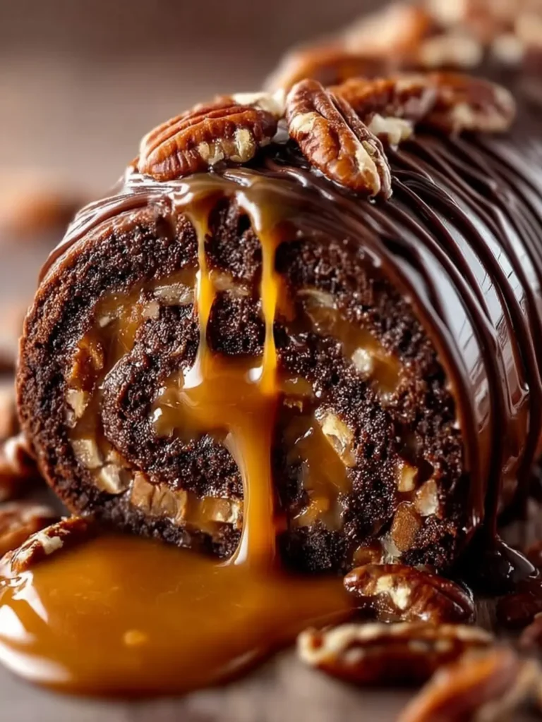 Gooey Chocolate Caramel Turtle Cake Roll – Tasty and Refreshing First Image