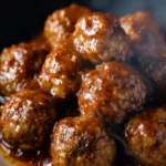 Slow Cooker BBQ Meatballs First Image
