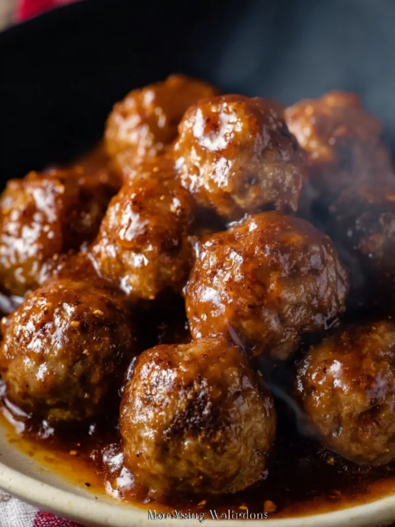 Slow Cooker BBQ Meatballs First Image