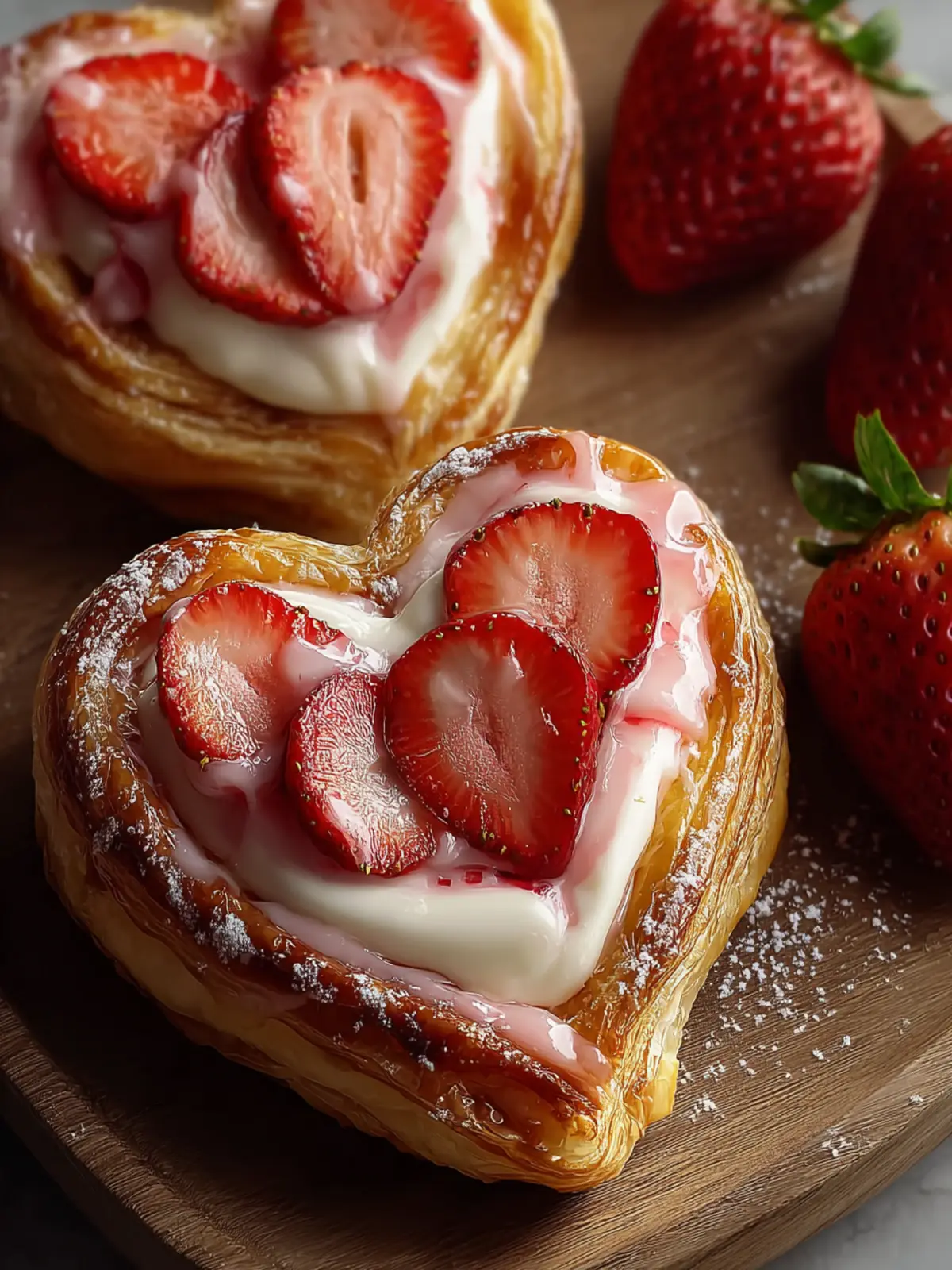 Strawberry Cream Cheese Heart Danishes First Image