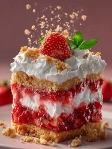 Strawberry Crunch Poke Cake First Image